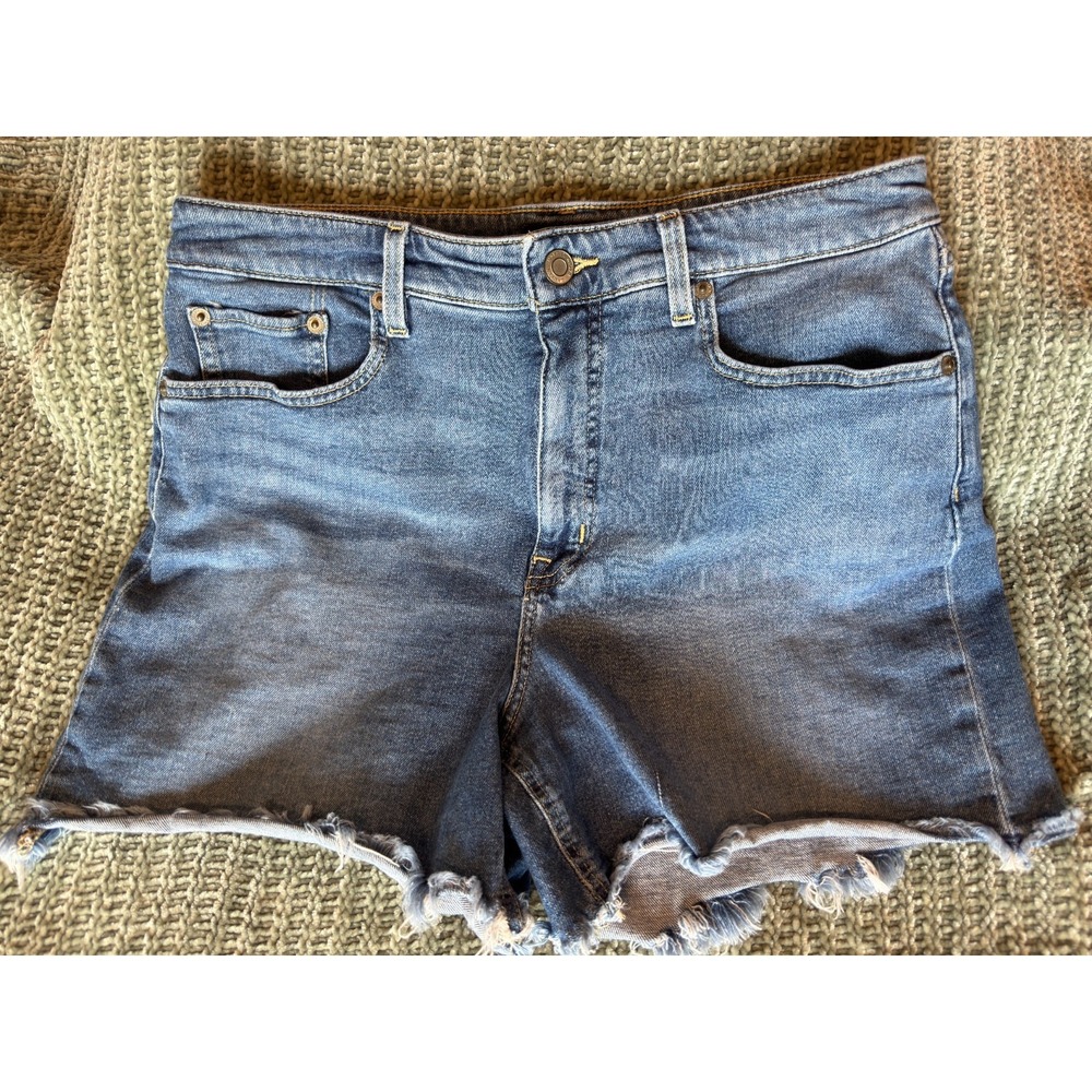 Lauren Ralph Lauren Denim Cutoff Shorts Size 12 Blue Frayed Distressed Y2K
